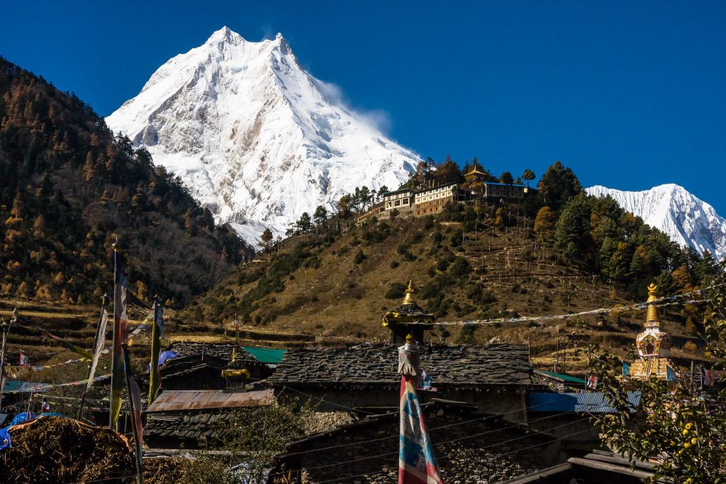 Mount Manaslu from Lho Village by Erwin