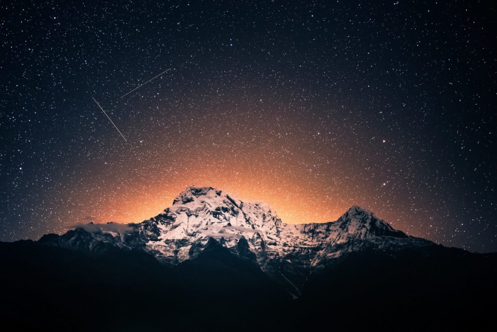 beautiful-milkyway night at annapurna base camp